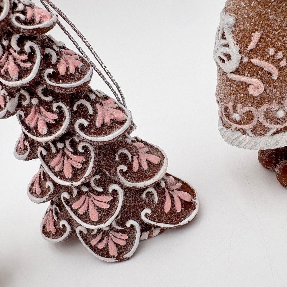 Peppermint Place Gingerbread Christmas Ornaments Santa Baker Tree Mrs Claus Set - Picture 5 of 9